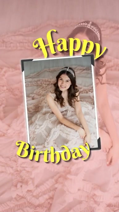 Pink Pastel Birthday Wish Tiktok Video template