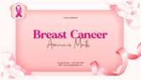 Różowy Breast Cancer Awareness Biglietto da visita Template