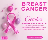 Pink Pastel Breast Cancer Awareness Flyer  Medium Rectangle Mittelgroßes Rechteck template