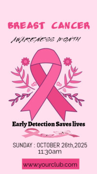 Pink Pastel Breast Cancer Awareness Instagram Story template