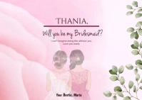 Pink Pastel Bridesmaid Postcard template