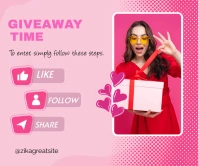 Pink Pastel Giveaway Template Large Rectangle