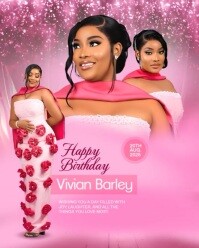 Pink Pastel Glamorous Birthday Template  Instagram Portrait