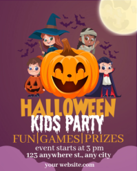 Pink Pastel Halloween Kids Party Invitation  Instagram Portrait template