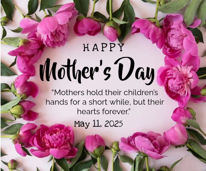 Pink Pastel Happy Mother's Day Celebration Wishes Posts Medium Rectangle Retângulo médio template