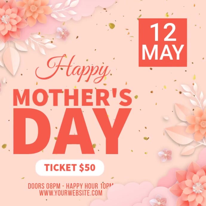 Pink Pastel Happy Mother's Day Instagram Post template