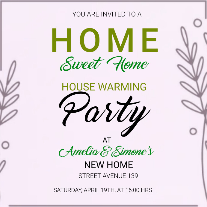 Pink Pastel House Warming Invitation Instagra Template | PosterMyWall
