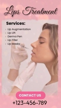 Lip Enhancement & Filler Treatment Flyer – Beauty Clinic Promo Template  Instagram Reel