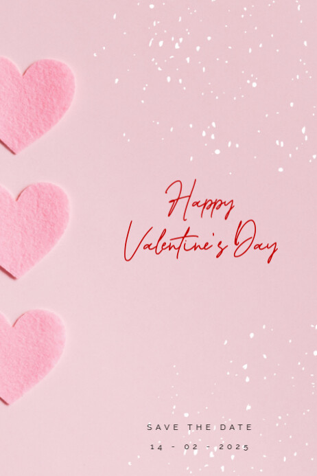 Pink Pastel Minimal Modern Valentine's Card Plakat template