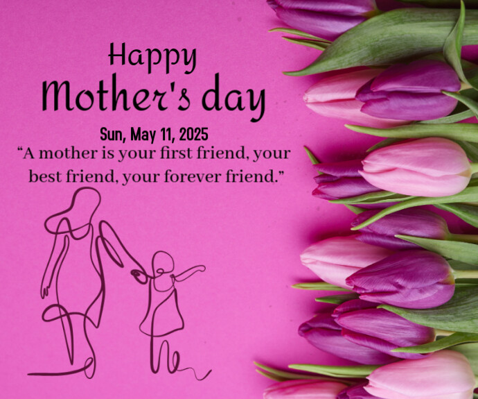 Pink Pastel Mother's Day Closed Notice  Medium Rectangle template