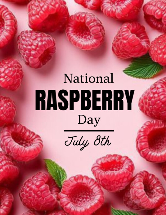 Plantilla de Pink Pastel National Raspberry Day Flyer (us Letter ...