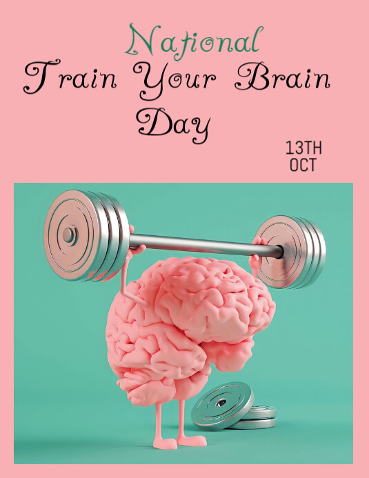 Copy of Pink Pastel National Train Your Brain Day Flyer (us Letter ...