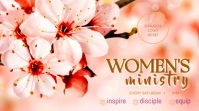 Pink Pastel Orange White Floral Digital Display (16:9) template