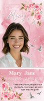Pink Pastel Pink Floral Bookmark, Keepsake Card  Rack Card Kartu Rak template