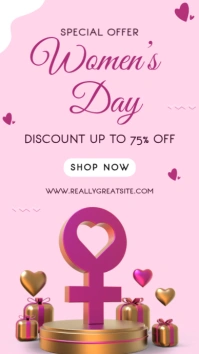 Pink Pastel Pink International Women's Day Sale Instagram Story Instagram Story template