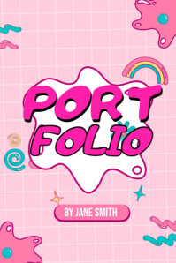 Pink Pastel Portfolio Cover Poster template
