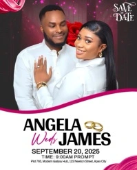 Pink Pastel Romantic Wedding Invitation Template  Instagram Portrait