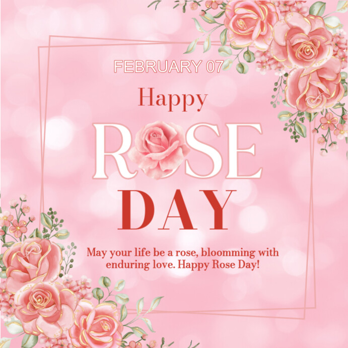 Pink Pastel Rose Day Instagram Post template