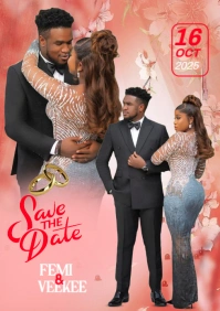 Pink Pastel Save The Date  A4 template