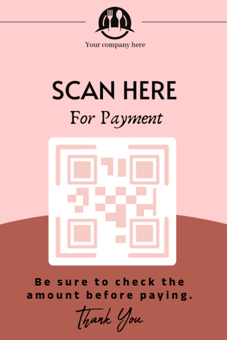 Pink Pastel Scan Here For Payment Templete Poster template
