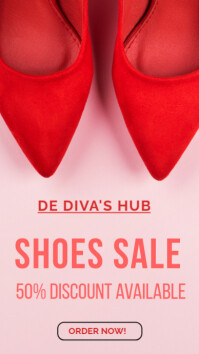 Pink Pastel Shoes Sale (Instagram Story) Digital Display (9:16) template