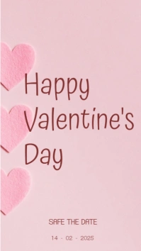 Pink Pastel Valentine's  Facebook Story template
