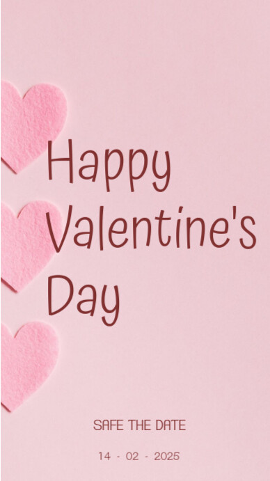 Pink Pastel Valentine's  Facebook Story template