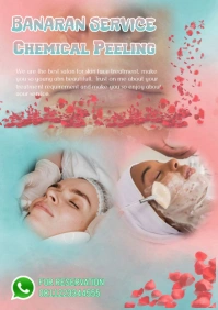 Pink Pastel Women Treatment Chemical Peeling A4 template