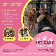 Pink Pet Adoption Center Video Ad Square (1:1) template