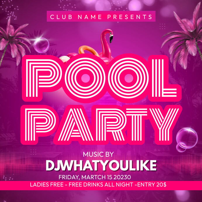 Copy of Pink Pool Party | PosterMyWall
