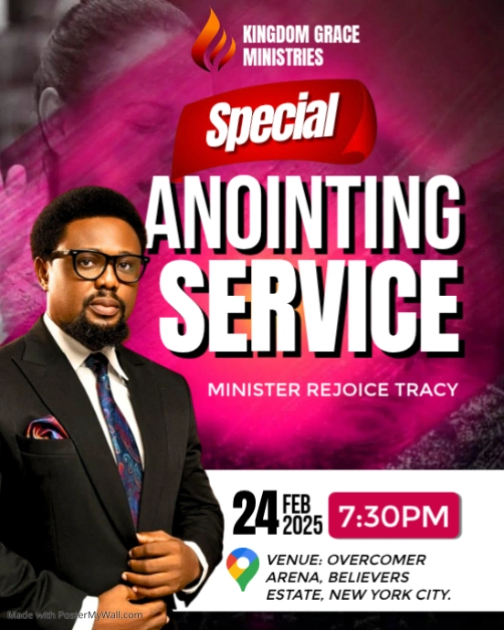 Copy of Pink Professional Anointing Service Instagram Portrait ...
