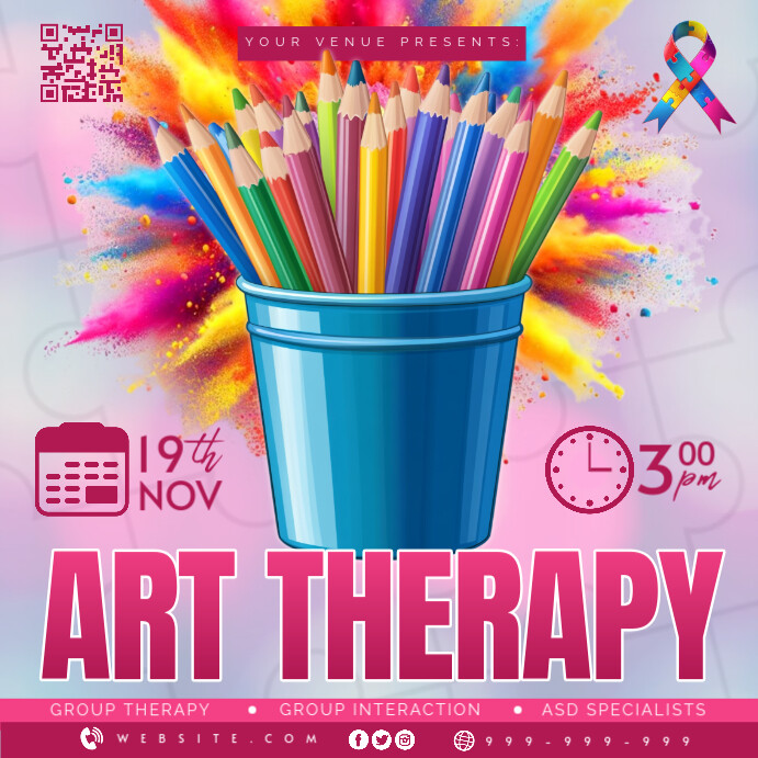 Pink Professional Art Therapy Instagram Post Template | PosterMyWall