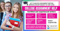Pink Professional Assignment Help Facebook Event Cover template