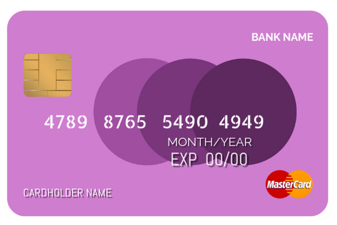 Pink Professional Bank Credit Debit Atm Card Poster template