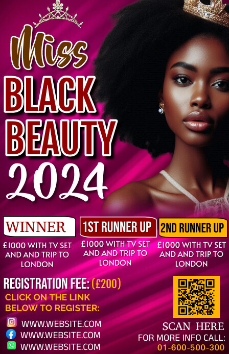 Pink Professional Beauty Pageant Template Des | PosterMyWall
