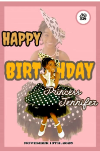 Pink Professional Birthday Flyer Child Poster template