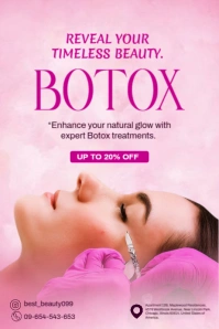 Pink Professional Botox Treatment Promotion Template Poster