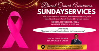 Pink Breast Cancer Awareness Event Portada de evento de Facebook Template