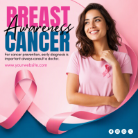 Rose Breast Cancer Awareness Message Instagram Template