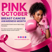 Pink Breast Cancer Awareness โพสต์บน Instagram Template