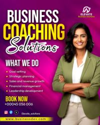 Pink Professional Business Coaching Consulting Mentoring Training Coach Services Advertisement Flyer Instagram Portrait template