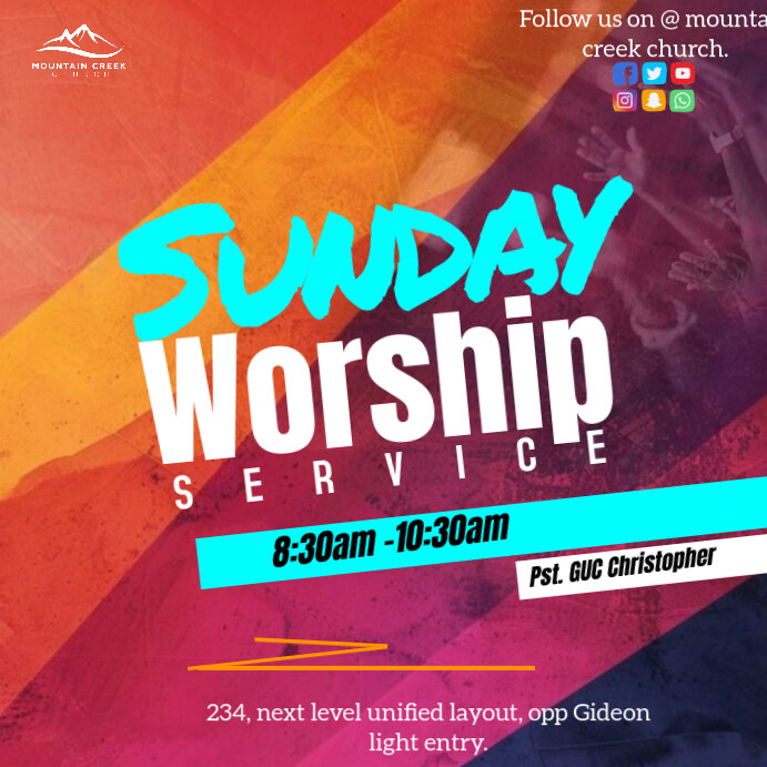 Pink Professional Church Design Flyer Instagram Post template