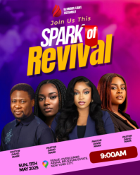 Cor-de-rosa Church Revival Event Instagram Portrait Template