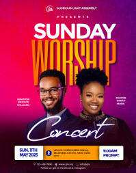 Pink Professional Church Flyers  Poster/wallboard template