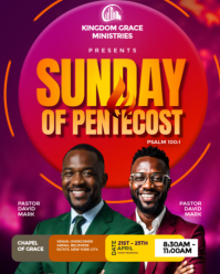 Pink Pentecost Church Service Instagram Portrait Template