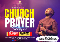 Pink Church Prayer Service A1 Template