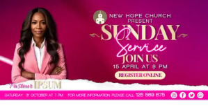 Pink Professional Church Service Event Facebook Shared Image Video template