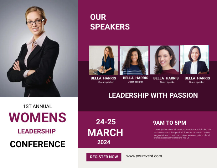 Pink Professional Conference Flyer (us Letter Template | PosterMyWall