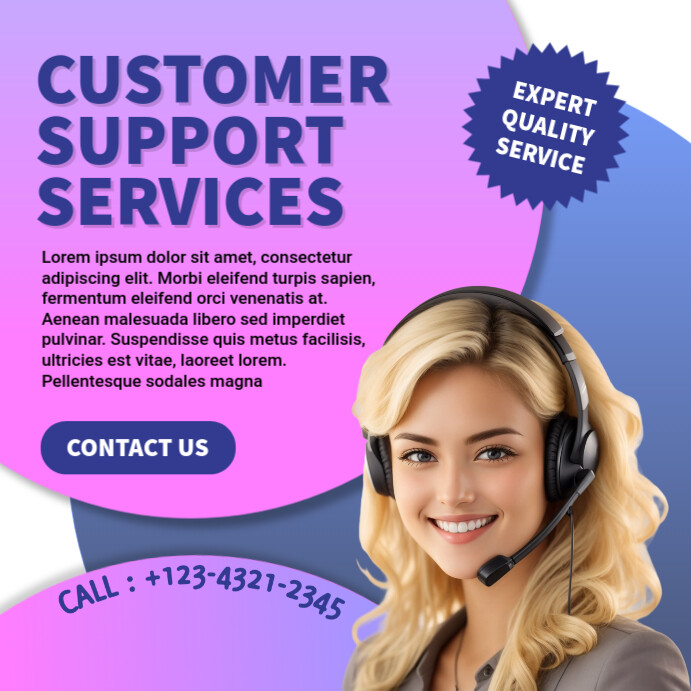 Copy of Pink Professional Customer Support Service Instagram Post ...