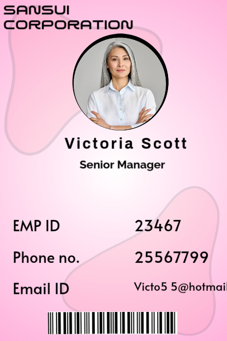 Pink Employee Id Card Posters Template | PosterMyWall